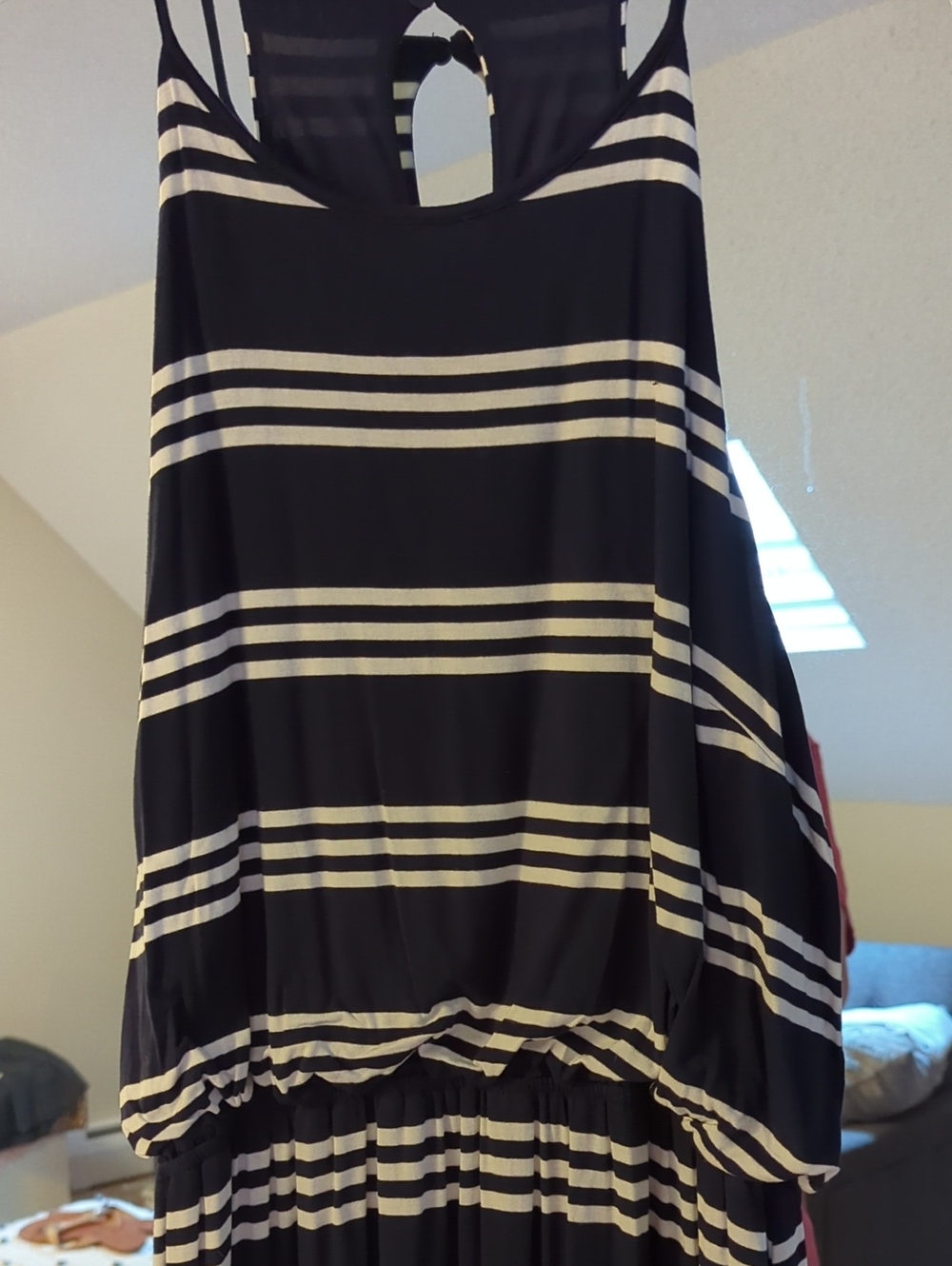 LOFT Navy And White Striped Maxi Dress - Picture 2 of 8